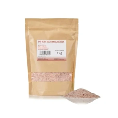 Afbeelding van FRISAFRAN roze himalaya zout GROOT 1 kg zoutkorrel 100% natuurlijk en ongeraffineerd hoog mineraalgehalte oorsprong uit Pakistan roos geen
