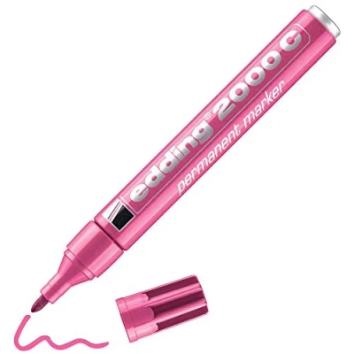 Afbeelding van Edding 2000 C permanente marker, zwart, 1 pen, ronde punt 1,5 3 mm, sneldrogend, water en veegbestendig, voor karton, kunststof, hout, metaal, universele marker