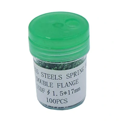 Afbeelding van Suammiitstrieadea 100 stuks veerpennen voor horlogebandjes 18 mm, zilver, zilver 17 mm
