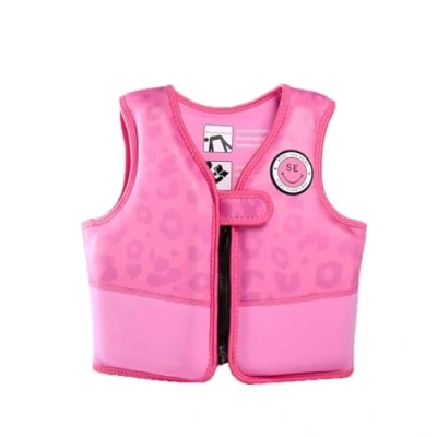 Afbeelding van Meisjes Zwemvest Leopard Neon Roze (18 30kg) Roze/Paars/Leopard/Snake