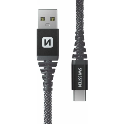 Afbeelding van Swissten Kevlar USB A naar C kabel 1.5M Zwart