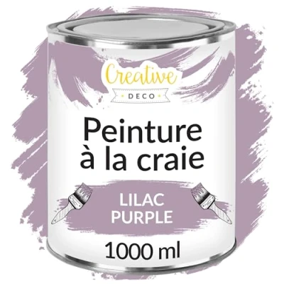 Afbeelding van Creative Deco 1000 ml Heideviolet Krijt Verf Mat en Wasbaar Perfect voor Renovatie, Decoratie Decoupage van Meubels Egen Gradient Effect Mogelijk