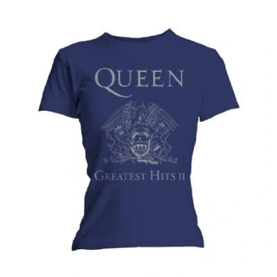 Afbeelding van Queen Greatest Hits II Dames T shirt M Blauw