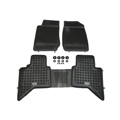 Afbeelding van REZAW PLAST 203901 Vloermatset Rubber voor en achter 3 Zwart Op maat gemaakt ISUZU: D Max II Pickup