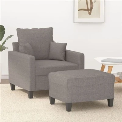 Image de vidaXL Fauteuil avec repose pied Taupe 60 cm Tissu3201191