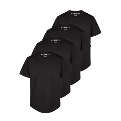 Afbeelding van DENIMFY DFPaco Set van 4 T shirts voor heren, lange pasvorm, 100% katoen, regular fit, ronde hals, korte mouwen, zwart, wit, blauw, grijs, groen, maten S, M, L, XL, XXL, 3XL, 4XL, 5XL, 3 stuks., XXL