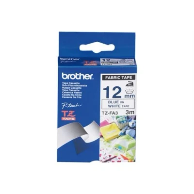 Image de Brother Tissu blanc bleu Rouleau (12 cm) 1 cassette(s) ruban pour P Touch PT 1010 1080 1090 1230 1290 18 2030 2730 3600 7100 9700 9800 GL 200