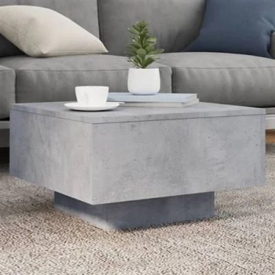 Afbeelding van Salontafel 55x55x31 cm bewerkt hout betongrijs