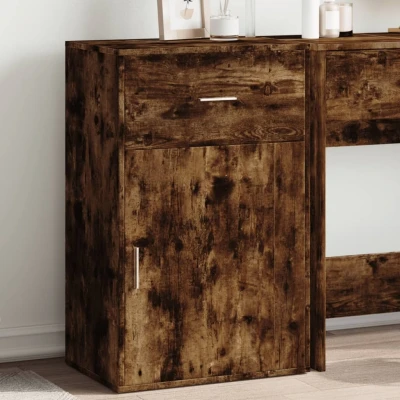 Afbeelding van Opbergkast 56,5x39x90 cm bewerkt hout gerookt eikenkleurig