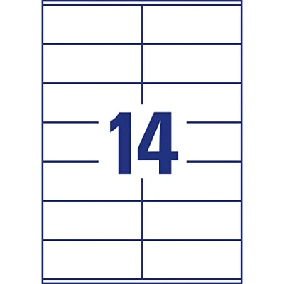 Afbeelding van Avery Zweckform 3477, Universele etiketten, Ultragrip, wit, 100 vel, 14 per 105 x 41 mm etiket