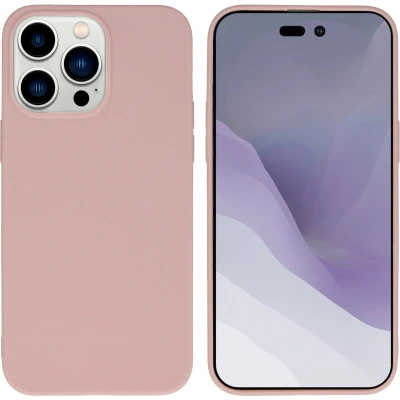 Afbeelding van iMoshion Hoesje Geschikt voor iPhone 14 Pro Max Siliconen Color Backcover lichtroze