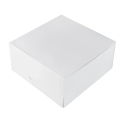 Afbeelding van Taartdoos 21x21x10cm. Wit 3st