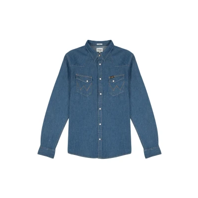 Afbeelding van Wrangler LS Western Overhemd, Heren, Maat: XXL, Mid stone