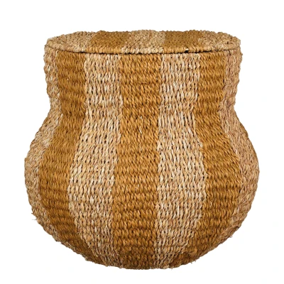 Afbeelding van Tacoma Opbergmand met Deksel H47 x Ø50 cm Jute Geel