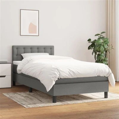 Afbeelding van vidaXL Boxspring met matras stof donkergrijs 80x200 cm