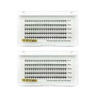 Afbeelding van EMEDA 2 stuks 8D Premade ventilatoren 0,07 C krul volume wimpers 8 12mm Russian Cluster wimperextensions (8D+8D)
