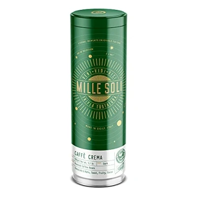 Afbeelding van MilleSoli Caffè Crema 500 g blik traditioneel handgemaakte drievoudige braden hoogwaardige koffiebonen met perfecte, bijzonder zuurarme crème voor volautomatische en zeefdragers