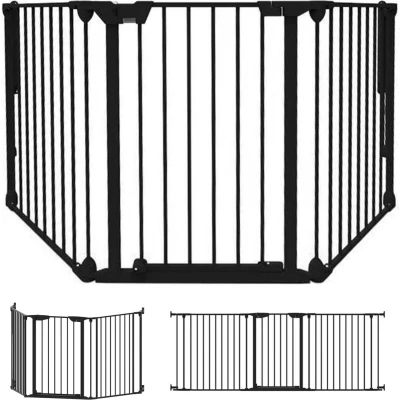 Afbeelding van Noma Configure Gate Veiligheidshekje Traphek met 3 Panelen Haardscherm 64 t/m 197,5 cm Kleur Zwart