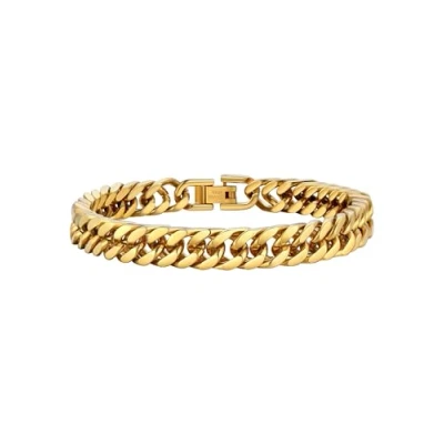 Afbeelding van Prosteel Herenarmband, 19cm/21cm/23cm, roestvrij staal/goud verguld/zwart grofmazige armband 8mm/12mm/17mm breed, rapperstijl.
