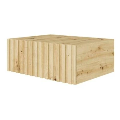 Afbeelding van Selsey Telire Hangend nachtkastje met lade en lamellenfront, 50 cm Eiken Artisan
