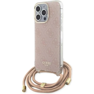 Afbeelding van Guess 4G Printed Crossbody Back Case Geschikt voor Apple iPhone 15 Pro Max (6.7&quot;) Roze