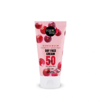 Afbeelding van Organic Shop Zonnebrandcréme Gezicht SPF 50 Vette huid ml