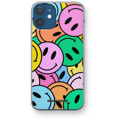 Afbeelding van Case Company® hoesje geschikt voor iPhone 12 mini Smiley N1 Soft Cover Telefoonhoesje Bescherming aan alle Kanten en Schermrand