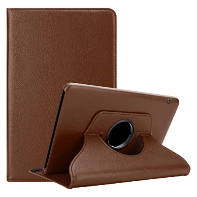 Afbeelding van Cadorabo Tablet Hoesje geschikt voor Huawei MediaPad T5 10 (10.1 inch) in PADDESTOEL BRUIN Beschermhoes ZONDER auto Wake Up, met stand functie en elastische band sluiting Book Case Cover Etui