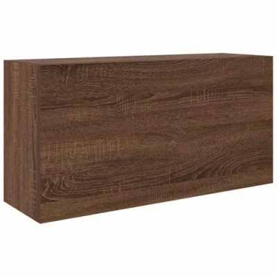 Afbeelding van Badkamerwandkast 80x25x40 cm bewerkt hout bruin eikenkleur