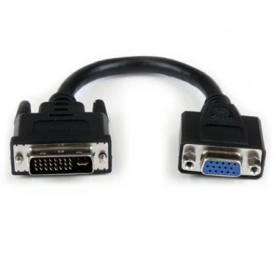 Afbeelding van Kabel DVI I naar VGA Startech DVIVGAMF8IN Zwart 0,2 m