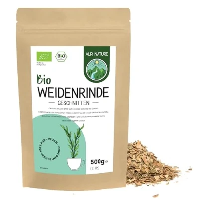 Afbeelding van Biologische witte wilgenschorsthee, 500 g, van Alpi Nature, gesneden wilgenschors, losse thee, wilgenbast voor de bereiding thee wilgenschors en kruidenthee