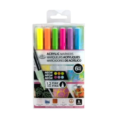 Afbeelding van Royal &amp; Langnickel Acrylverfmarker, 1,2 mm, neonkleuren, 6 stuks