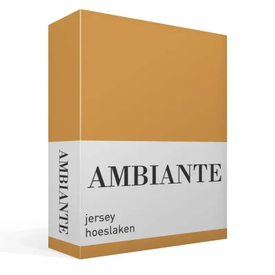 Afbeelding van Hoeslaken 2 Persoons 140x200 Ambiante Jersey Geel