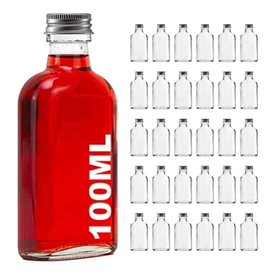 Afbeelding van casavetro 30 stuks lege glazen flessen van 100 ml met schroefsluiting, wijnfles, likeur, azijn, olie om te vullen, 0,1 liter (30 x ml)