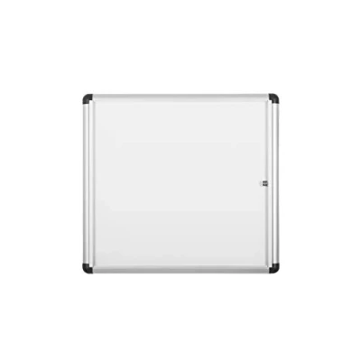 Afbeelding van Bi Office Enclore extra prikbord, magneetoppervlak van gelakt staal, met klapdeur voor binnenruimtes aluminium, afmetingen: 748 x 686 mm, 6 A4