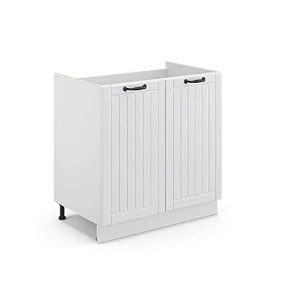 Afbeelding van Vicco Wastafelkast Fame Line, Wit Landhuis/Wit, 80 cm zonder werkblad