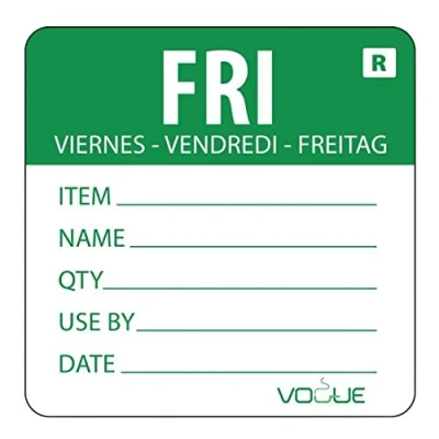 Afbeelding van Vogue voedseletiketten kleurcode vrijdag (500 stuks)