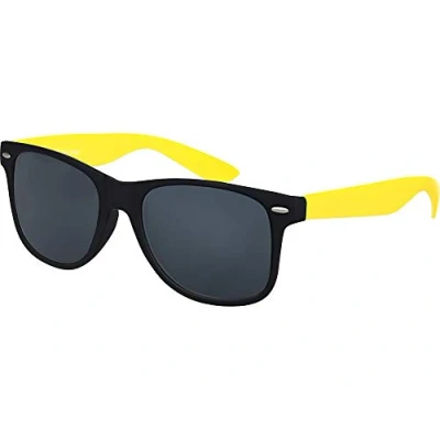 Afbeelding van Nerd zonnebril UV400 CAT 3 CE rubber retro stijl uniseks vintage bril met veerscharnier voor vrouwen mannen (verschillend)