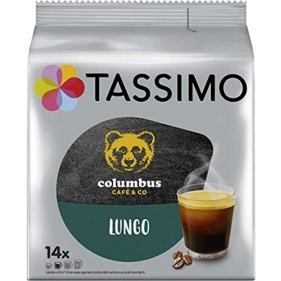 Image de TASSIMO, 70 Dosettes, Café Lungo Columbus, Compatibles avec les machines cafés Lungo, Equilibré et Onctueux, 5 packs de 14 dosettes