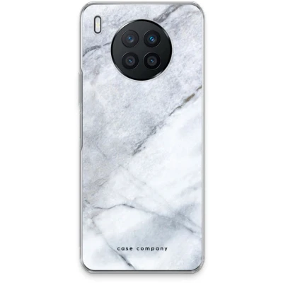 Afbeelding van Case Company® hoesje geschikt voor Huawei Nova 8i Witte marmer Soft Cover Telefoonhoesje Bescherming aan alle Kanten en Schermrand