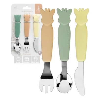 Afbeelding van Sophie de Giraffe Siliconen Bestekset 6+ maanden 3 stuks