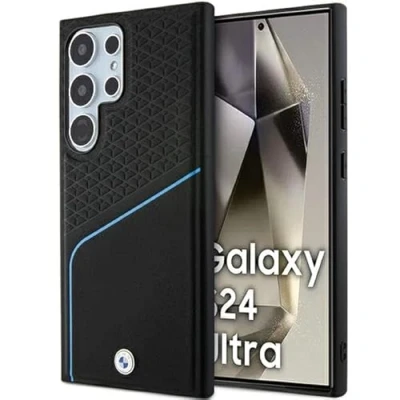 Afbeelding van Samsung Galaxy S24 Ultra Backcase hoesje BMW Effen Zwart Leer