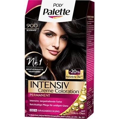 Afbeelding van Poly Palette Intense Crème Haarverf 900 Zwart Niveau 3 Pack van (3 x 115 ml)