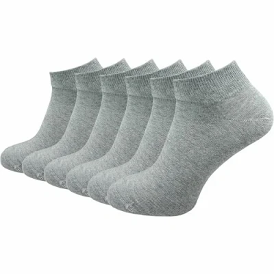 Afbeelding van GAWILO Chaussettes de sport pour femme en 100 % pur coton (6 paires 10 paires) courtes sans couture pressante sur les orteils, Gris clair 6 paires, 35 38 EU