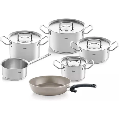 Afbeelding van Fissler Original Profi Collection Pannenset met Steelpan, Ceratal Koekenpan en RVS Deksels, 6 delig