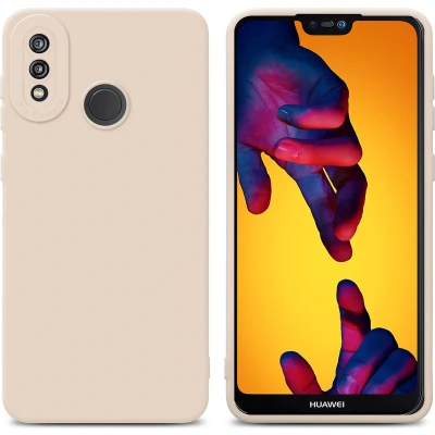 Afbeelding van Cadorabo Hoesje geschikt voor Huawei P20 LITE 2018 / NOVA 3E in Fluid CREAM Beschermhoes gemaakt van flexibel TPU silicone Cover Case