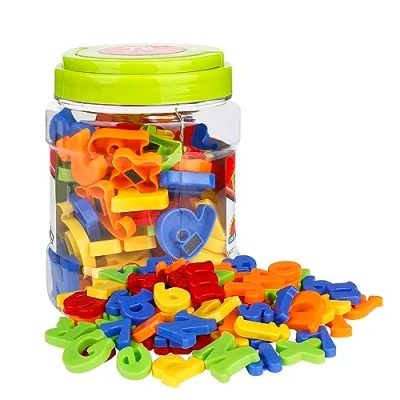 Afbeelding van Kleurrijke letterstickers, alfabet, stickers, magnetische cijfers, koelkastmagneet, educatieve magneten voor kinderen, 78 stuks