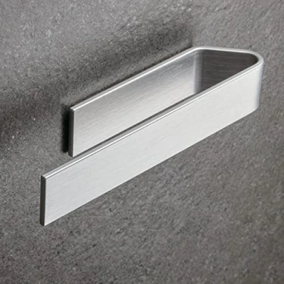 Afbeelding van Designfabrik Hamburg Handdoekhouder zonder boren Handdoekstang zelvklevend voor badkamer &amp; keuken Handdoekring Handdoekenrek 40cm Modern Design zilvergrijs