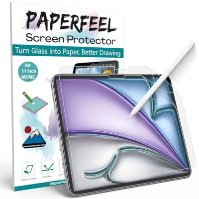 Afbeelding van PAPERFEEL Set van 2 displaybeschermfolie voor iPad Air 11 inch 2024 M2, matte om te schrijven en tekenen, anti verblinding, vingerafdruk, krasbestendig, installatie