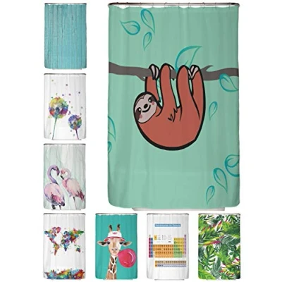 Afbeelding van Arteneur® Douchegordijn 120 cm x 200 douchegordijnen van dikke polyester stof, machinewasbaar, met anti vocht en waterdicht, incl. 12 gordijnhaken (luiheid)